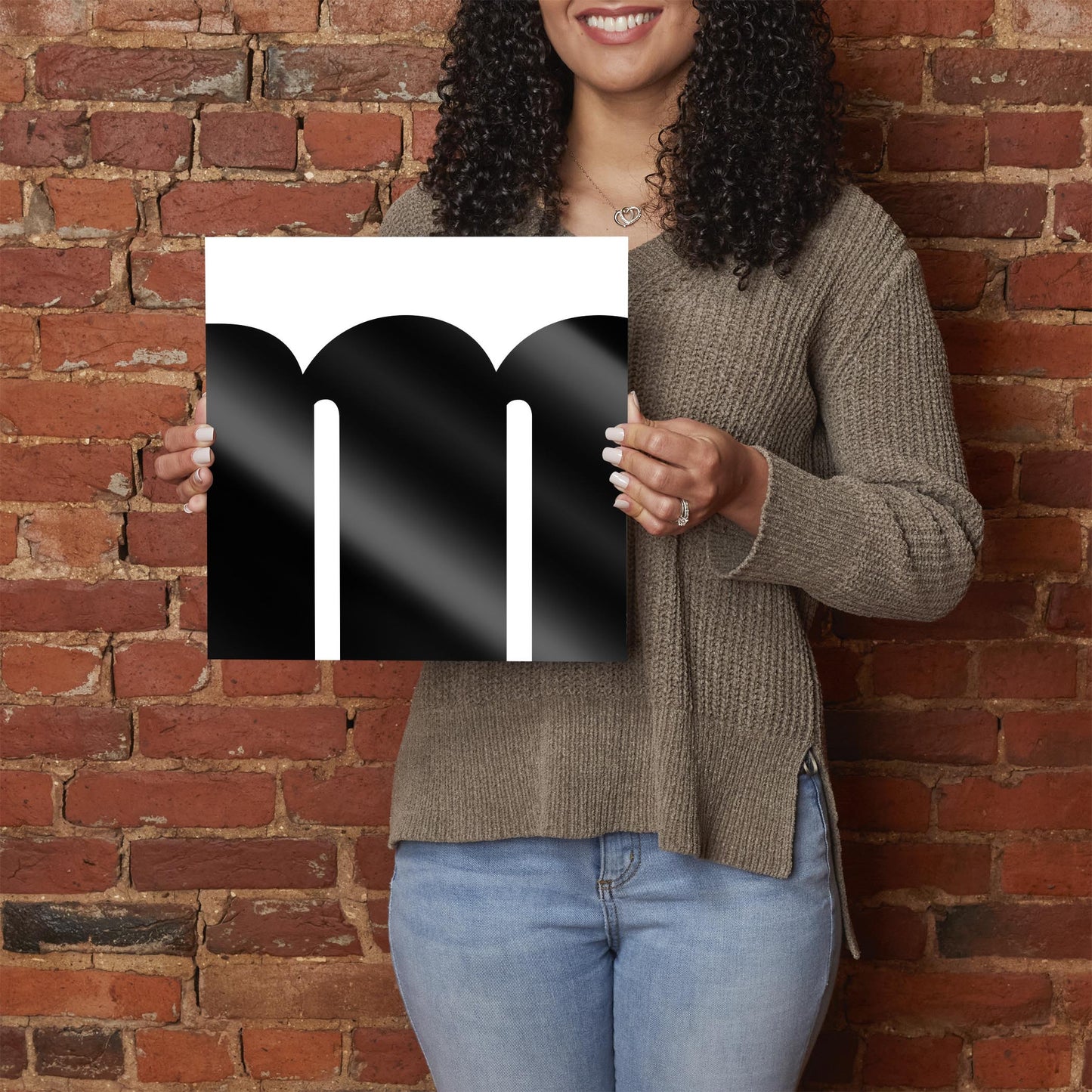 Fun Chunky Monogram M | Hi-Def Glass Art | Eaches | Min 1
