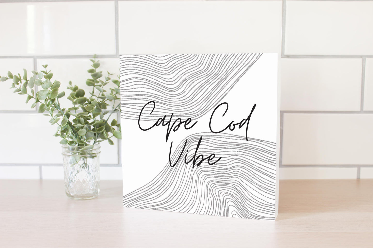 Minimalistic B&W Cape Cod Vibe | Wood Block | Eaches | Min 2