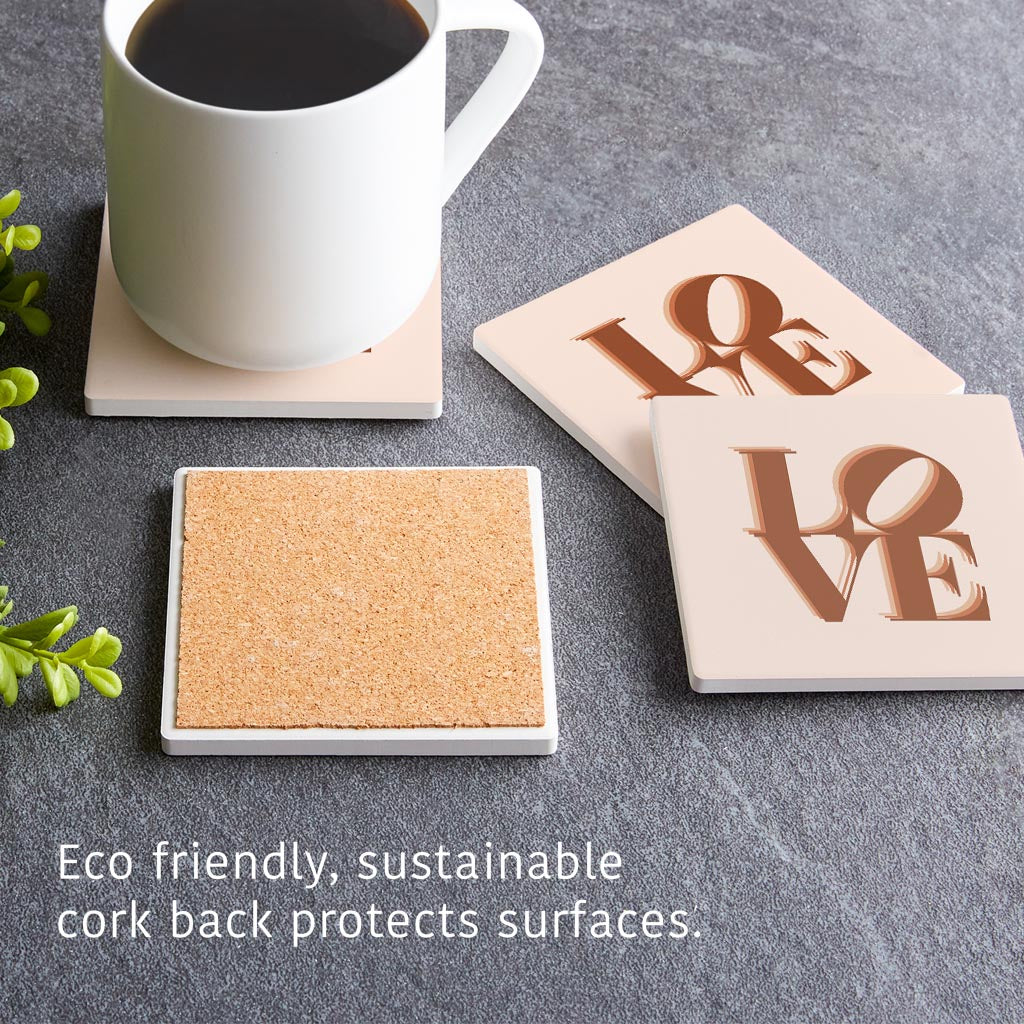 Modern Minimalist Pennsylvania Love Light | Absorbent Coasters | Set of 4 | Min 2