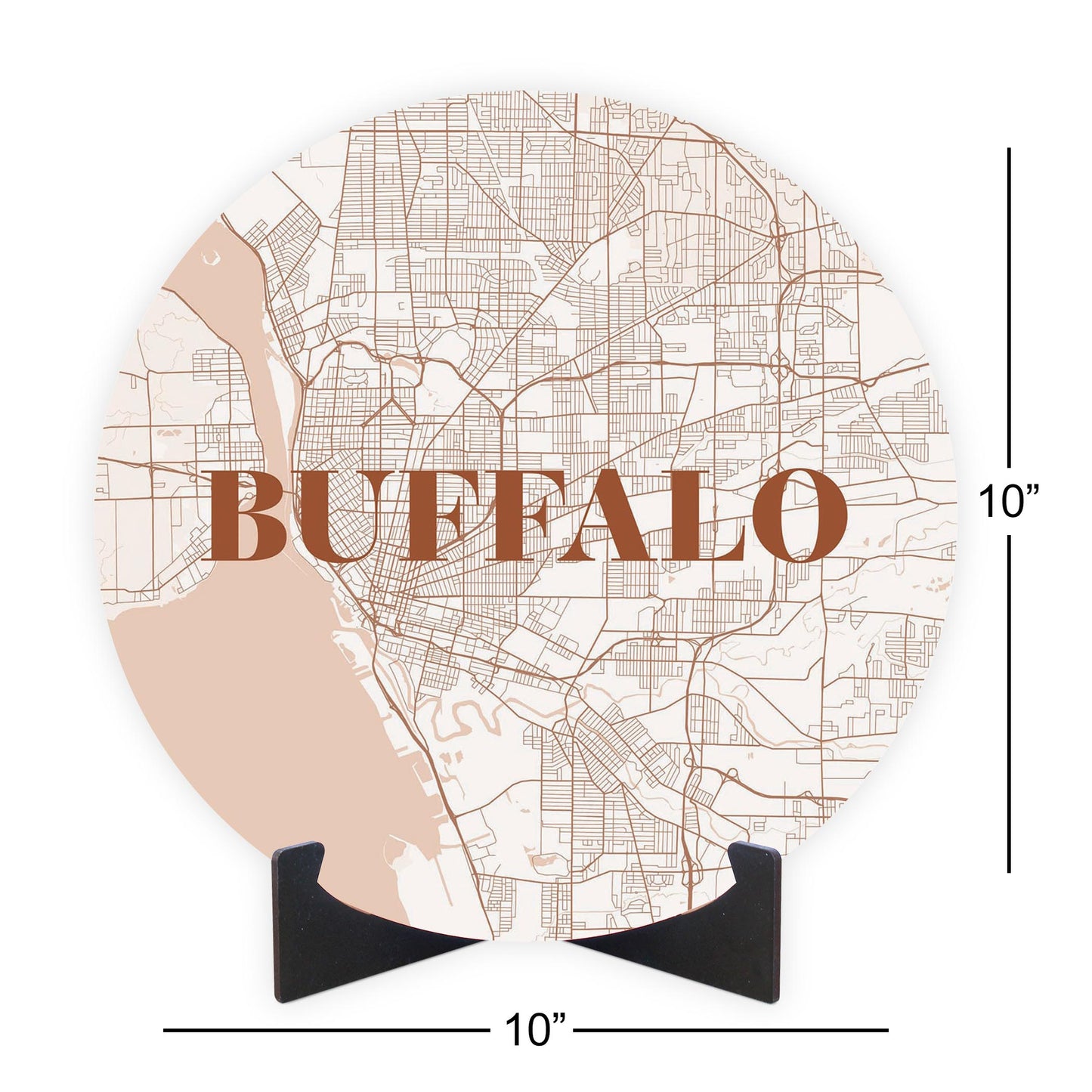 Modern Minimalist New York Buffalo Map | Wood Sign | Eaches | Min 1