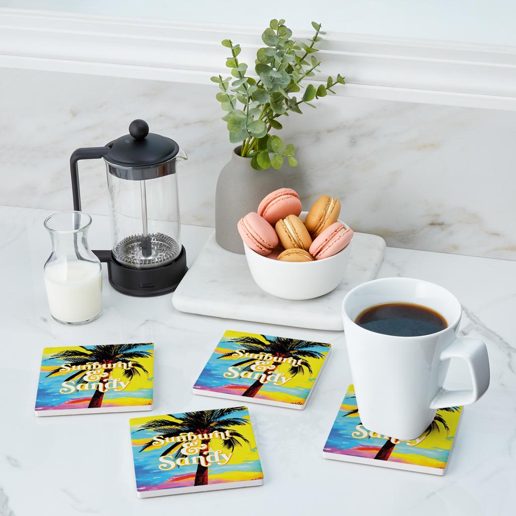 Sunburnt Sandy | Absorbent Coasters | Set of 4 | Min 2