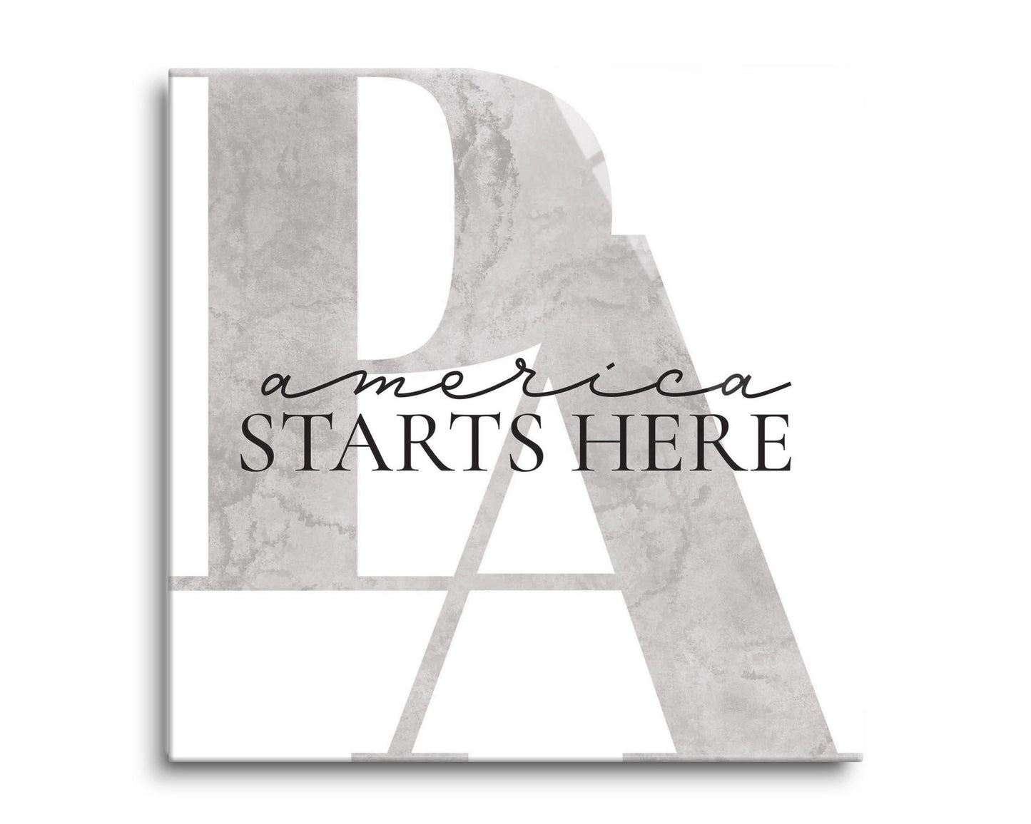 Minimalistic B&W Pennsylvania America Quip | Hi-Def Glass Art | Eaches | Min 2