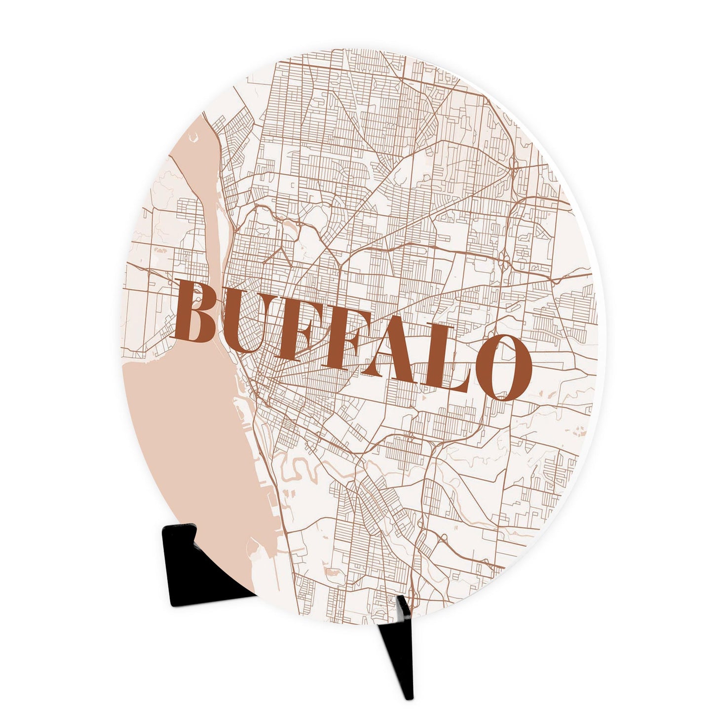 Modern Minimalist New York Buffalo Map | Wood Sign | Eaches | Min 1