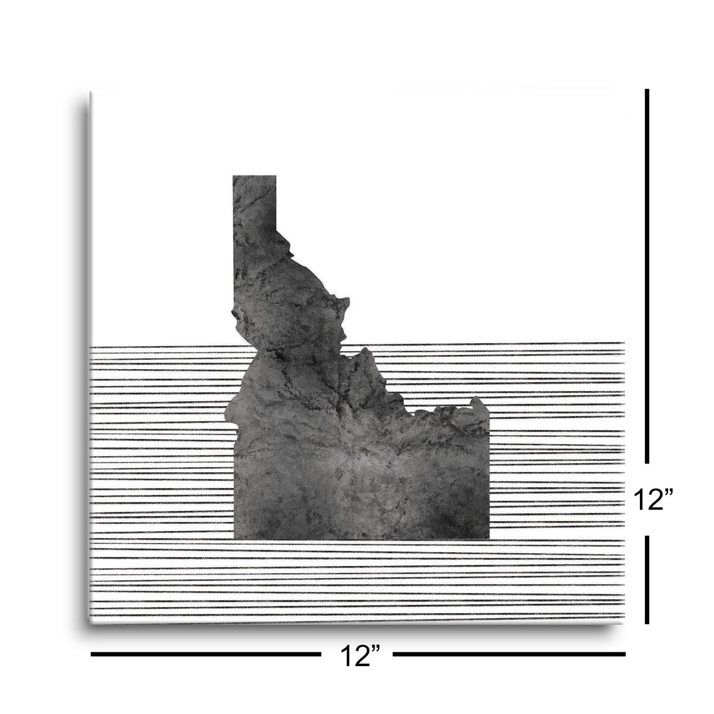 Minimalist B&W Idaho State With Straight Lines | Hi-Def Glass Art | Eaches | Min 1