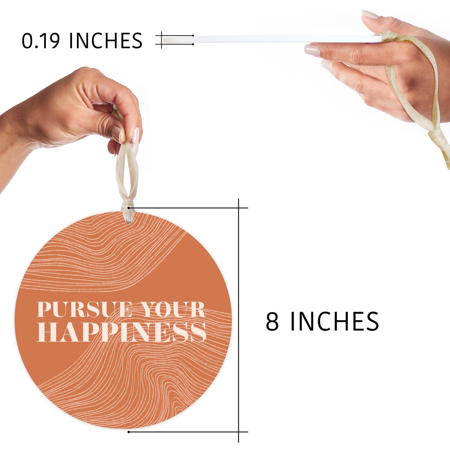 Modern Minimalist Pennsylvania Happiness Quip | Wood Ornament | Eaches | Min 1