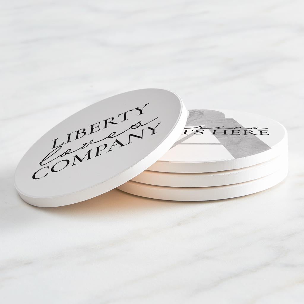 Minimalistic B&W Pennsylvania Quips | Absorbent Coasters | Set of 4 | Min 2