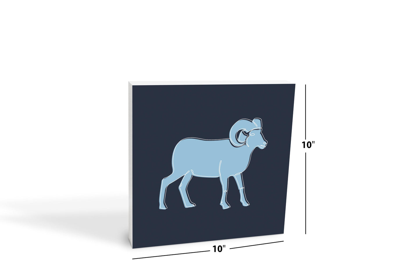 Blue Shades North Carolina Ram Line Drawing | Wood Block | Eaches | Min 2