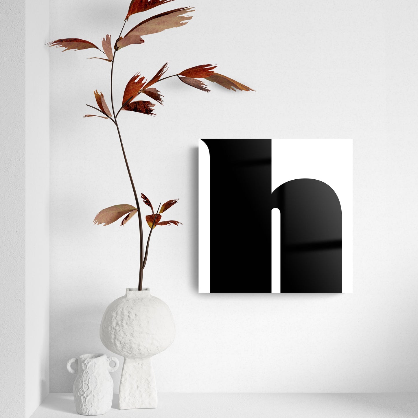 Fun Chunky Monogram H | Hi-Def Glass Art | Eaches | Min 2