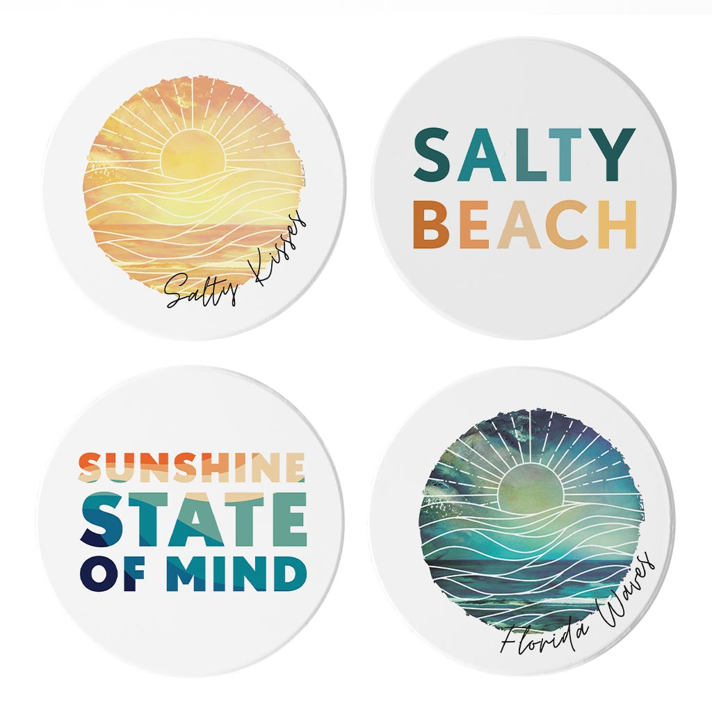 Florida Minimalistic Sayings | Absorbent Coasters | Set of 4 | Min 2