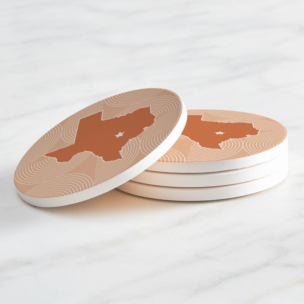 Modern Minimalist Texas Austin Star | Absorbent Coasters | Set of 4 | Min 2