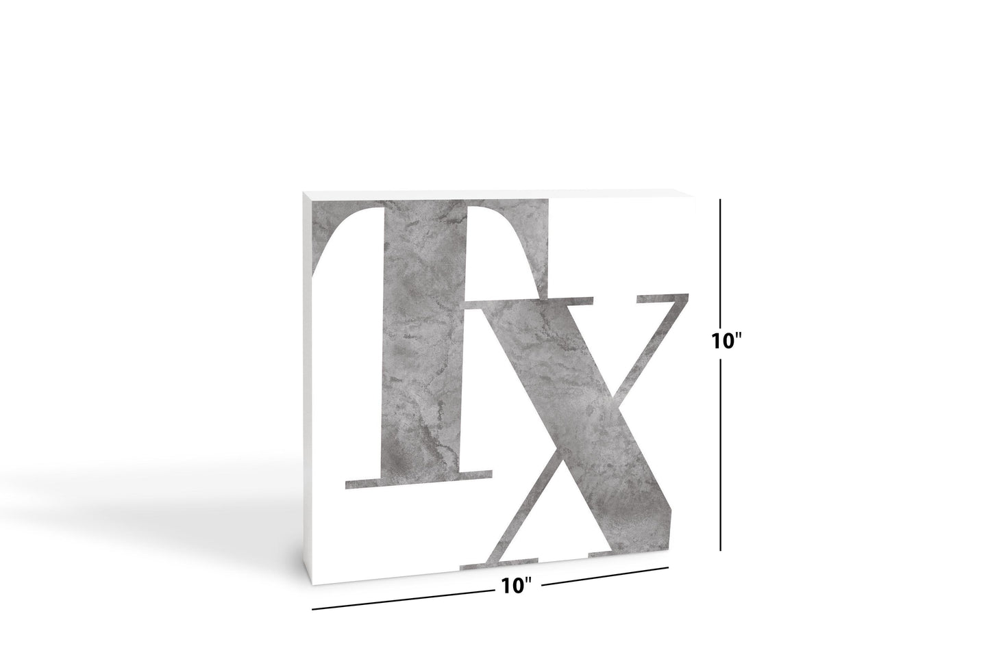 Modern White Texas Initials | Wood Block | Eaches | Min 2