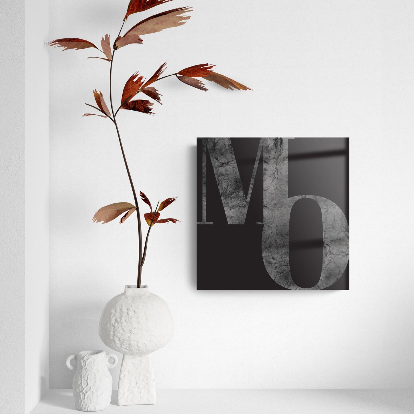 Minimalist B&W Missouri Black Initials | Hi-Def Glass Art | Eaches | Min 2