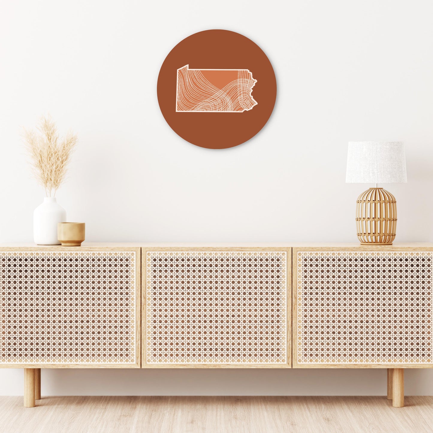 Modern Minimalist Pennsylvania State Lines Dark | Wood Sign | Eaches | Min 1