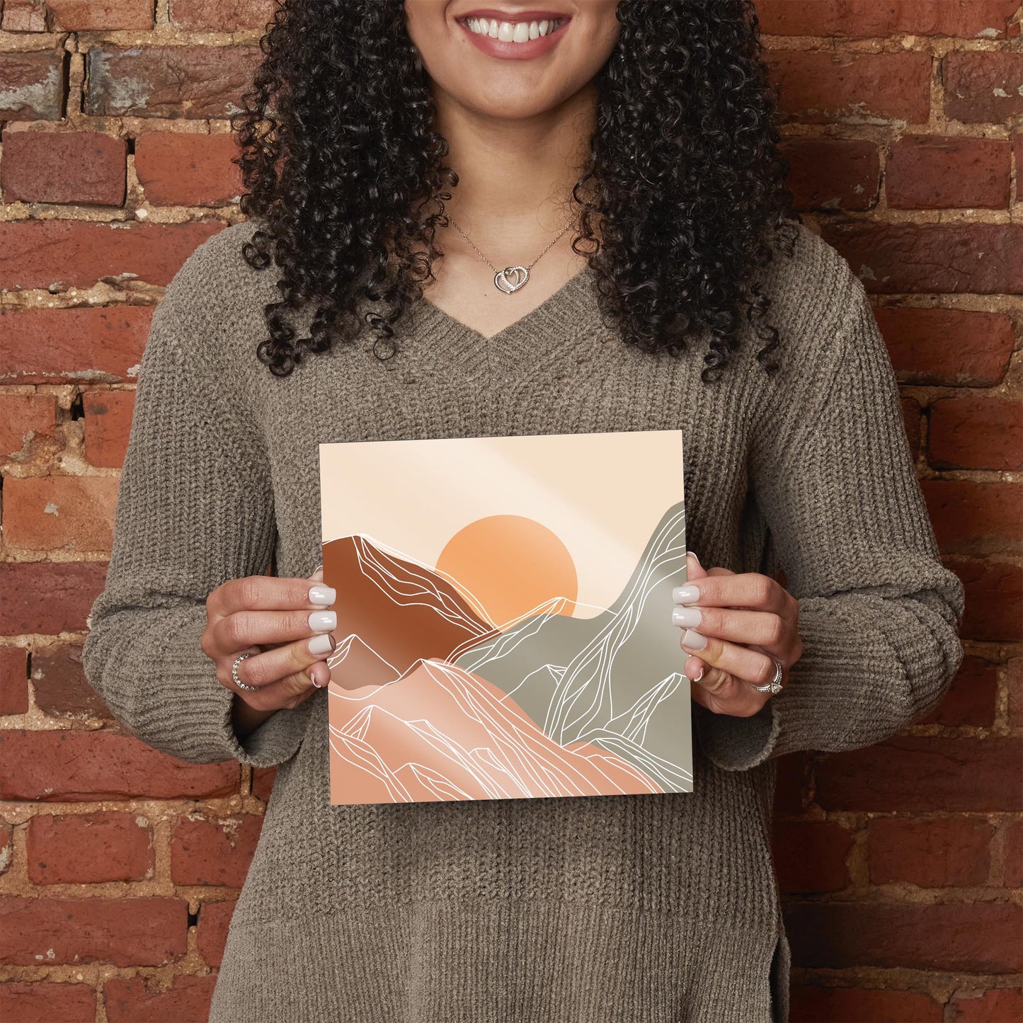 Colorful Mountain Sun Lines | Hi-Def Glass Art | Eaches | Min 2