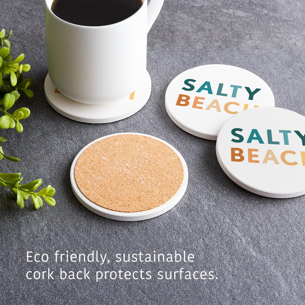 Salty Beach | Absorbent Coasters | Set of 4 | Min 2