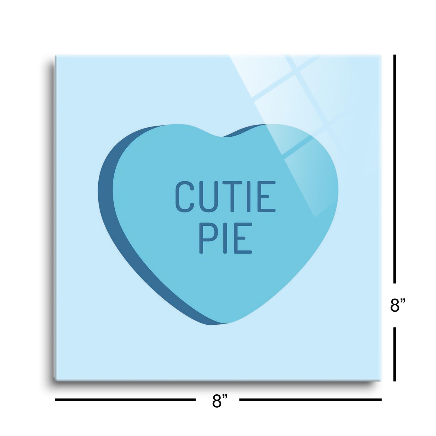 Message Hearts Cutie Pie| Hi-Def Glass Art | Eaches | Min 2