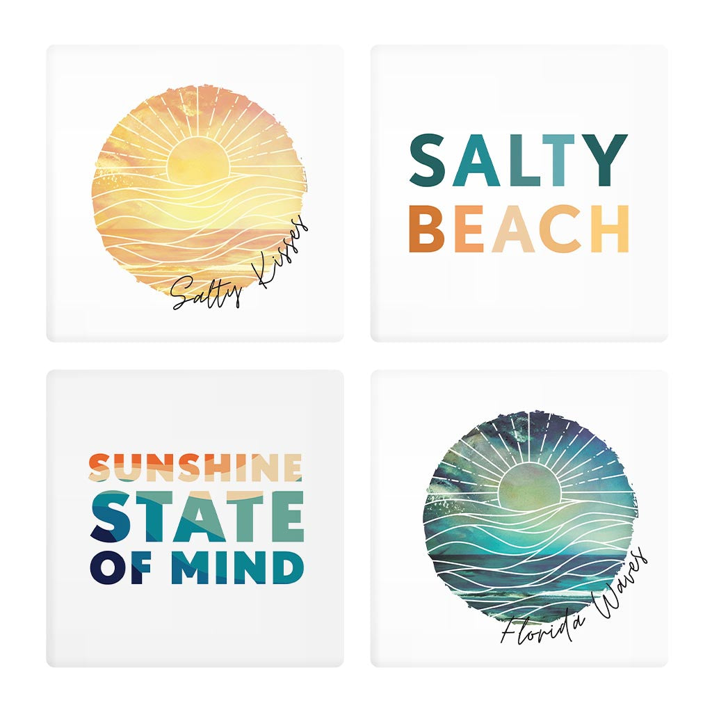 Florida Minimalistic Sayings| Absorbent Coasters | Set of 4 | Min 2
