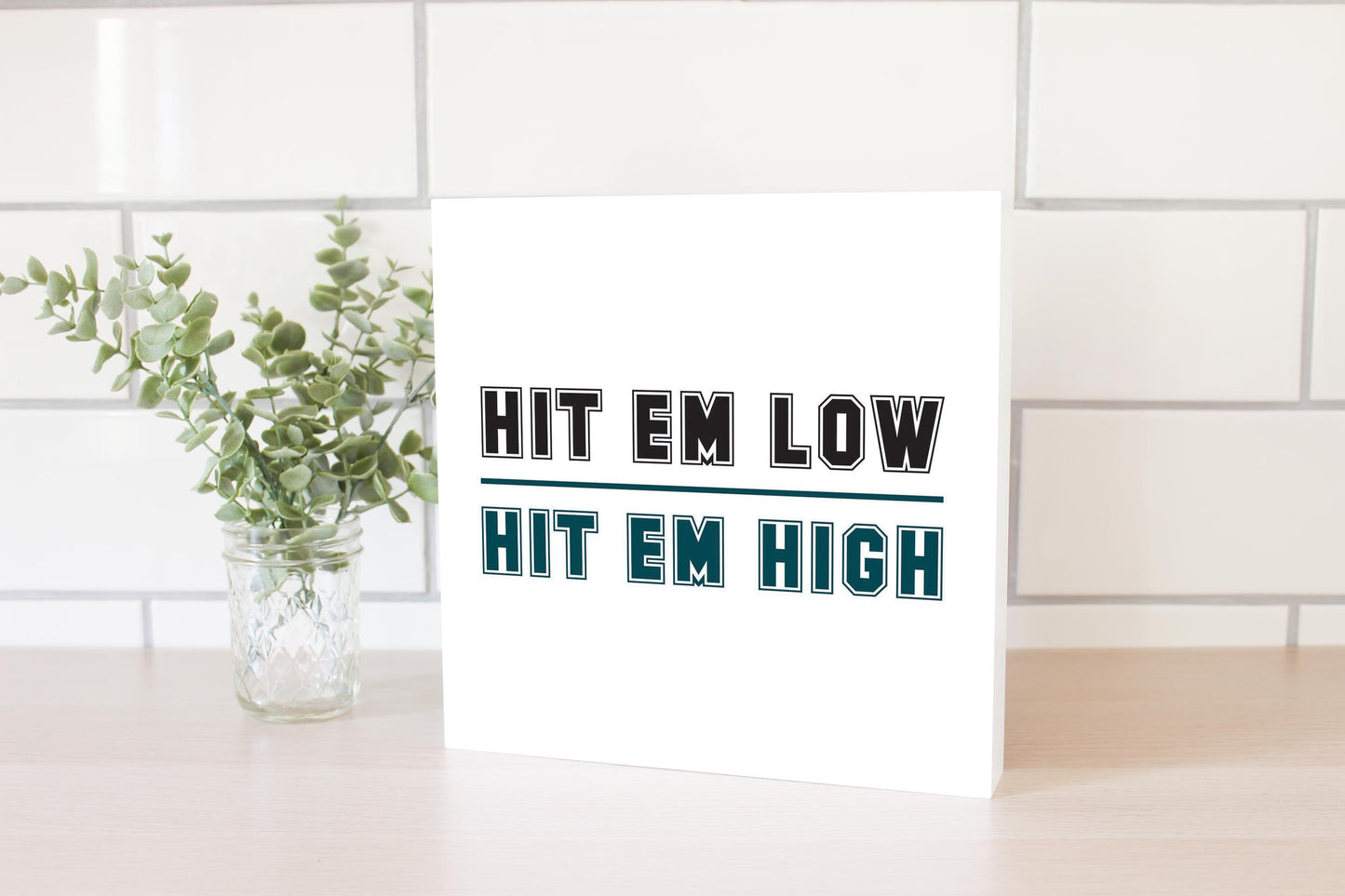 Modern Minimalist Pennsylvania Hit Em High | Wood Block | Eaches | Min 2