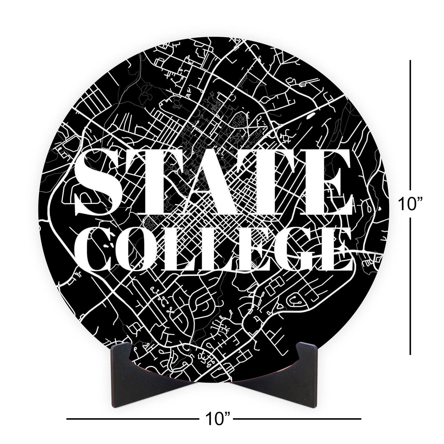 Minimalistic B&W Pennsylvania State College Map | Wood Sign | Eaches | Min 1