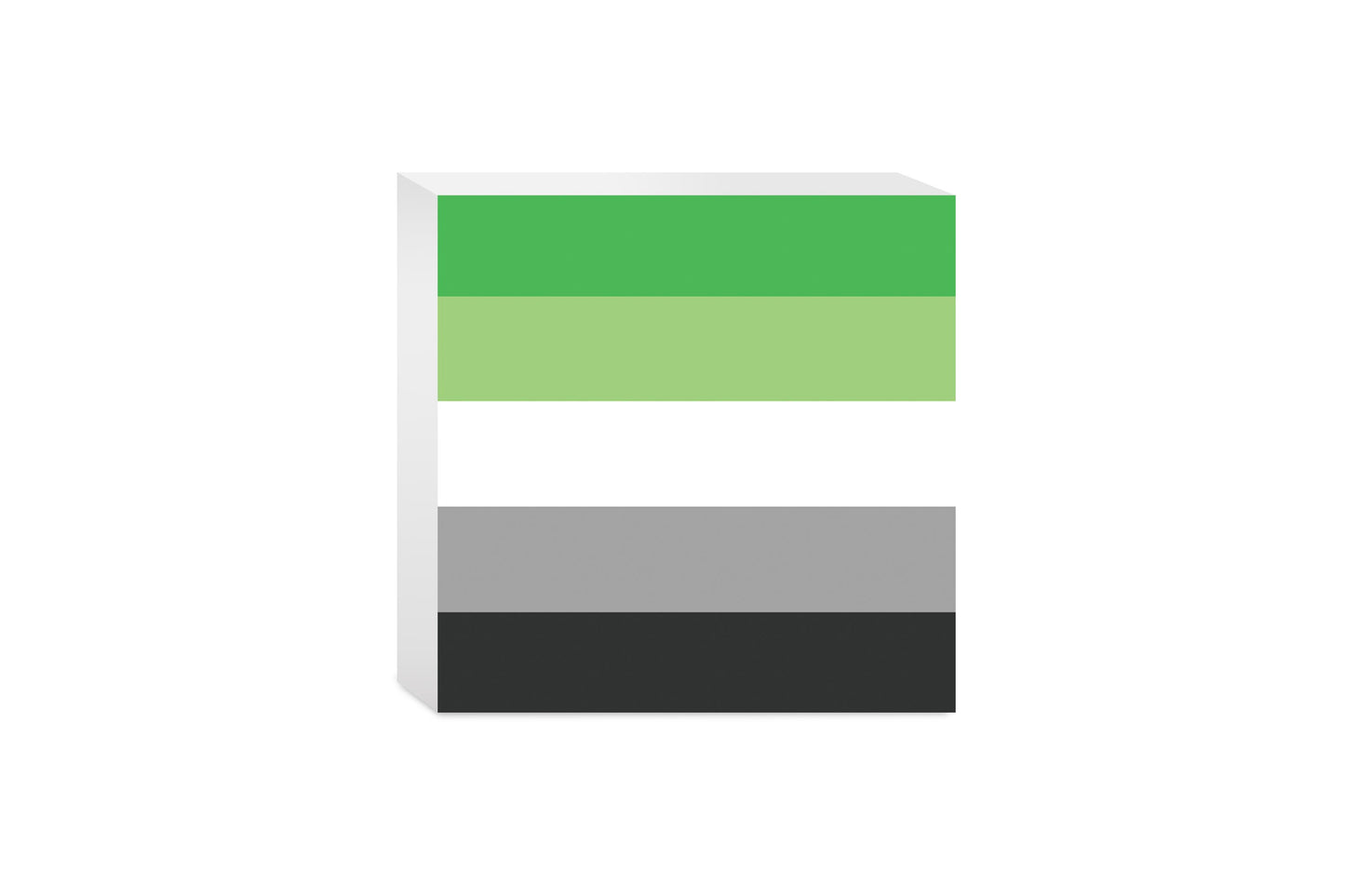 Aromantic Pride Flag Colors | Wood Block | Eaches | Min 4