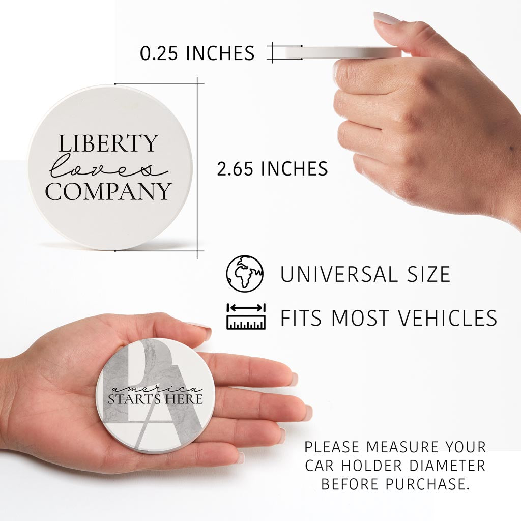 Minimalistic B&W Pennsylvania Quips | Absorbent Car Coasters | Set of 2 | Min 4
