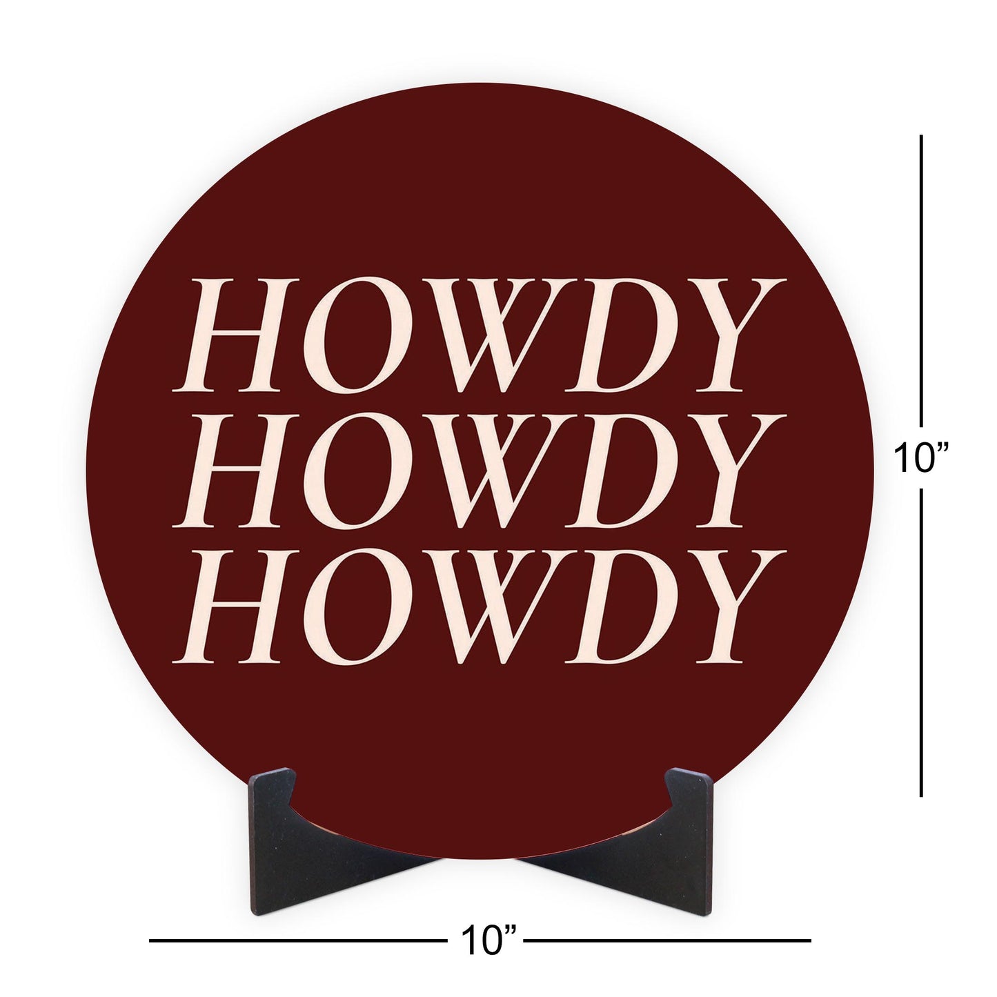 Modern Minimalist Texas Maroon Howdy | Wood Sign | Eaches | Min 1
