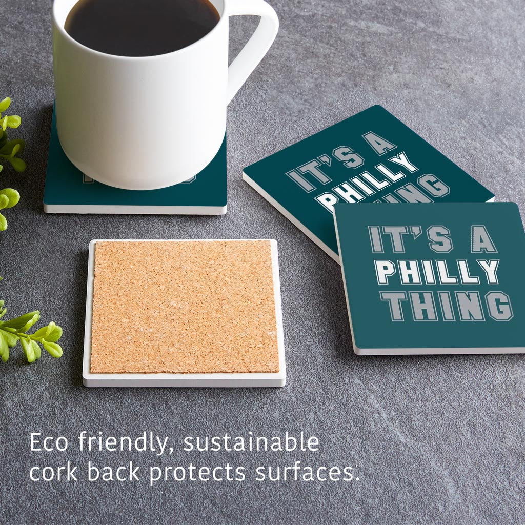 Modern Minimalist Pennsylvania Philly Thing | Absorbent Coasters | Set of 4 | Min 2