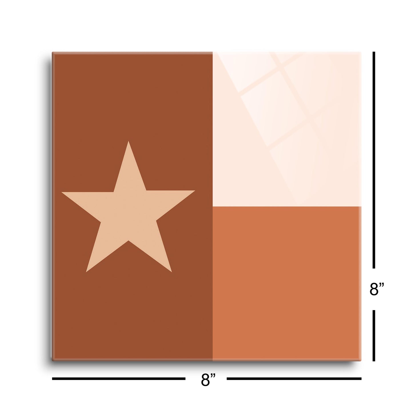 Modern Minimalist Texas State Flag | Hi-Def Glass Art | Eaches | Min 2