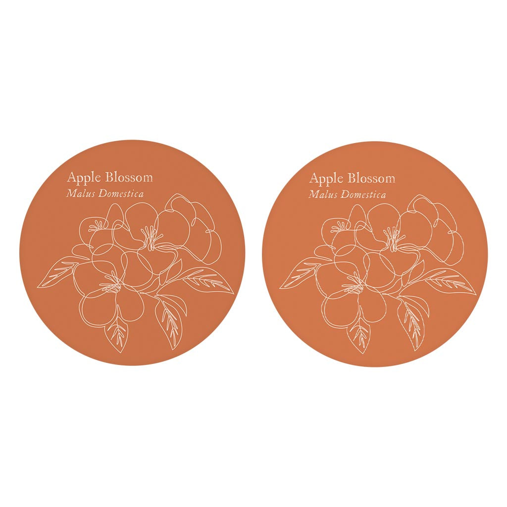 Modern Minimalist Ar Single Line Apple Blossoms| Absorbent Car Coasters | Set of 2 | Min 4