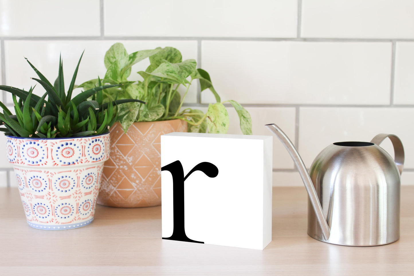 Minimal Monogram R | Wood Block | Eaches | Min 4