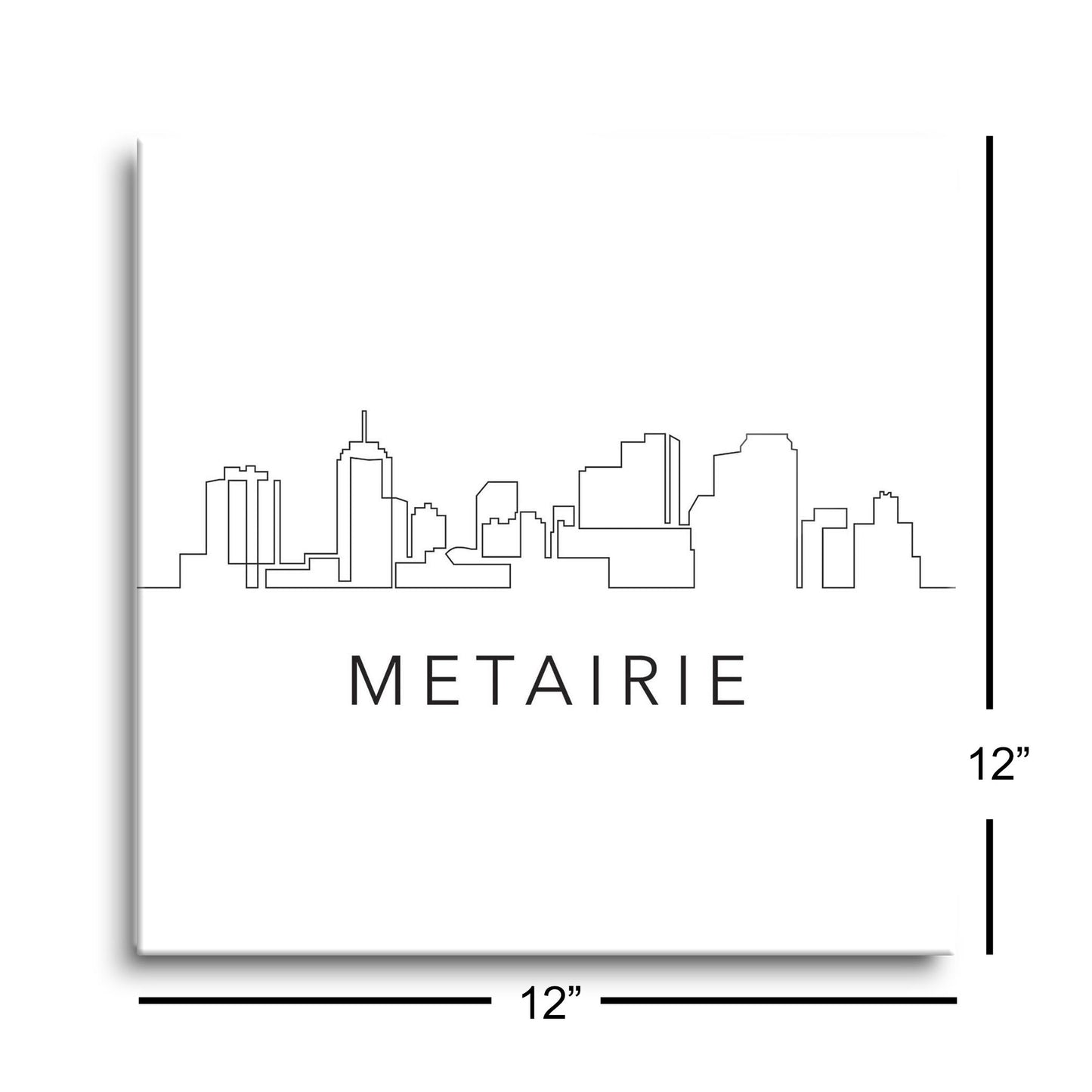 Modern Louisiana Metairie City Line Drawing | Hi-Def Glass Art | Eaches | Min 1