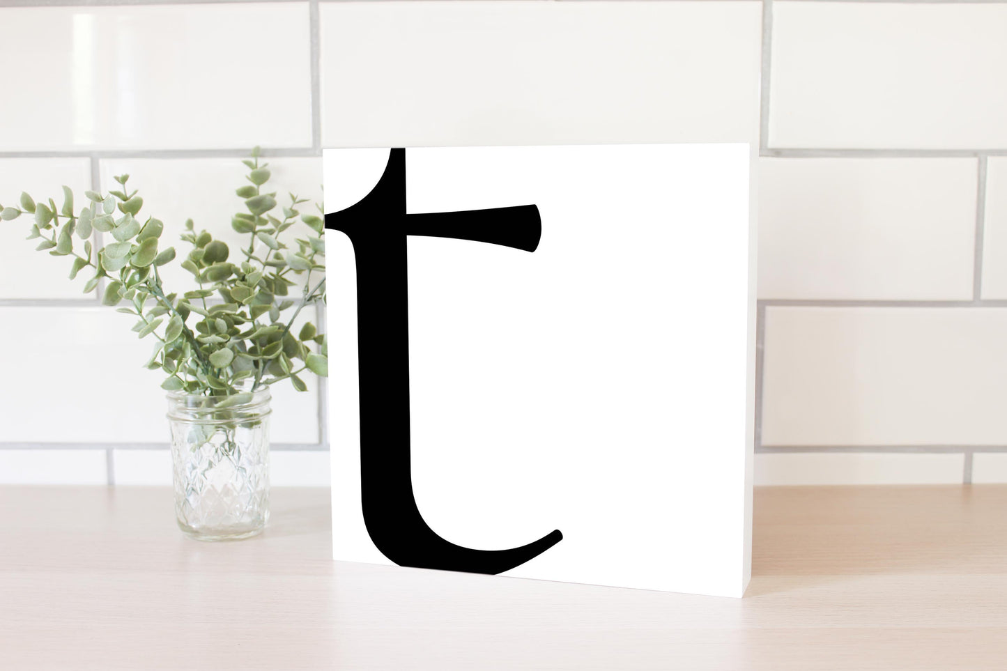 Minimal Monogram T | Wood Block | Eaches | Min 2