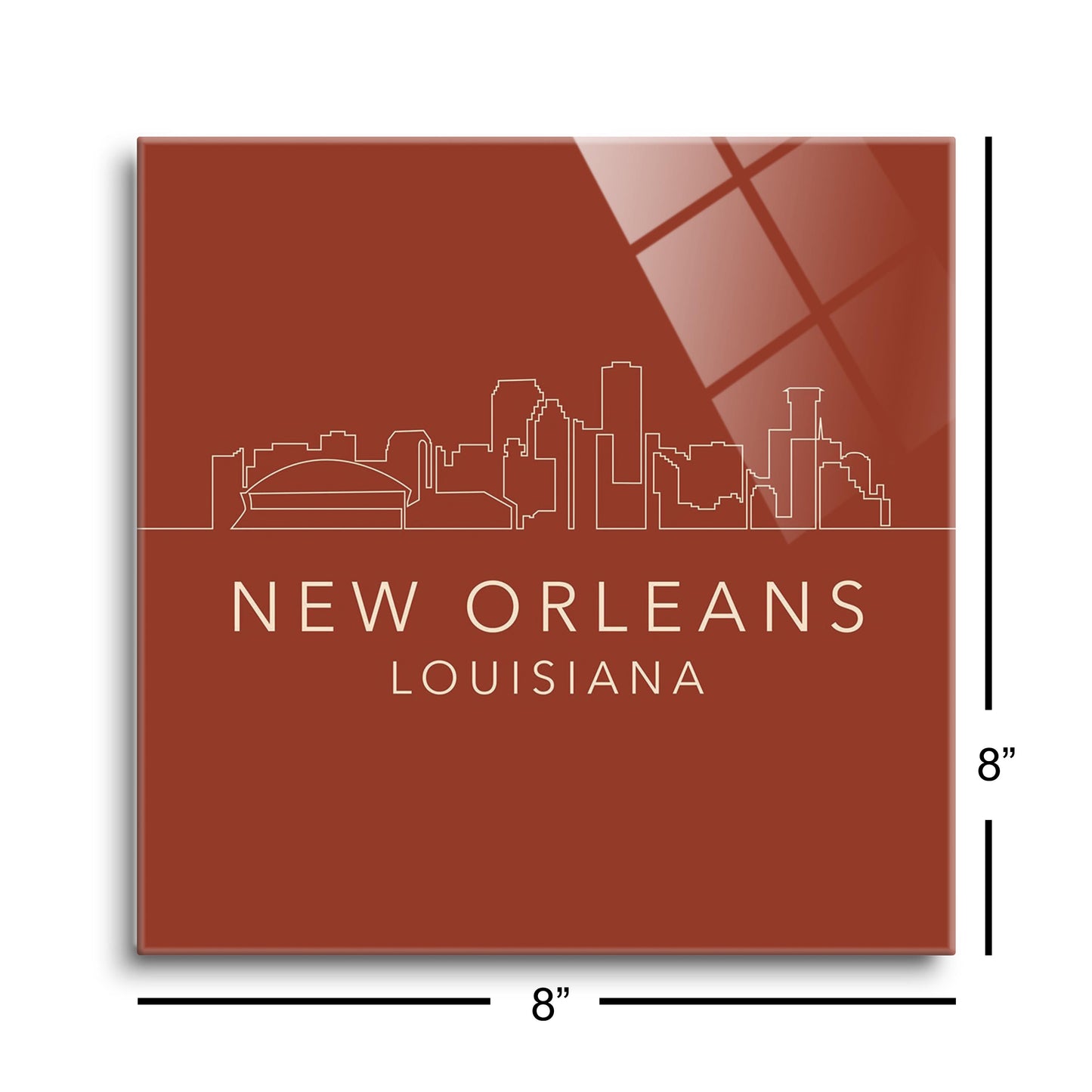 Louisiana Colorful New Orleans Skyline | Hi-Def Glass Art | Eaches | Min 2