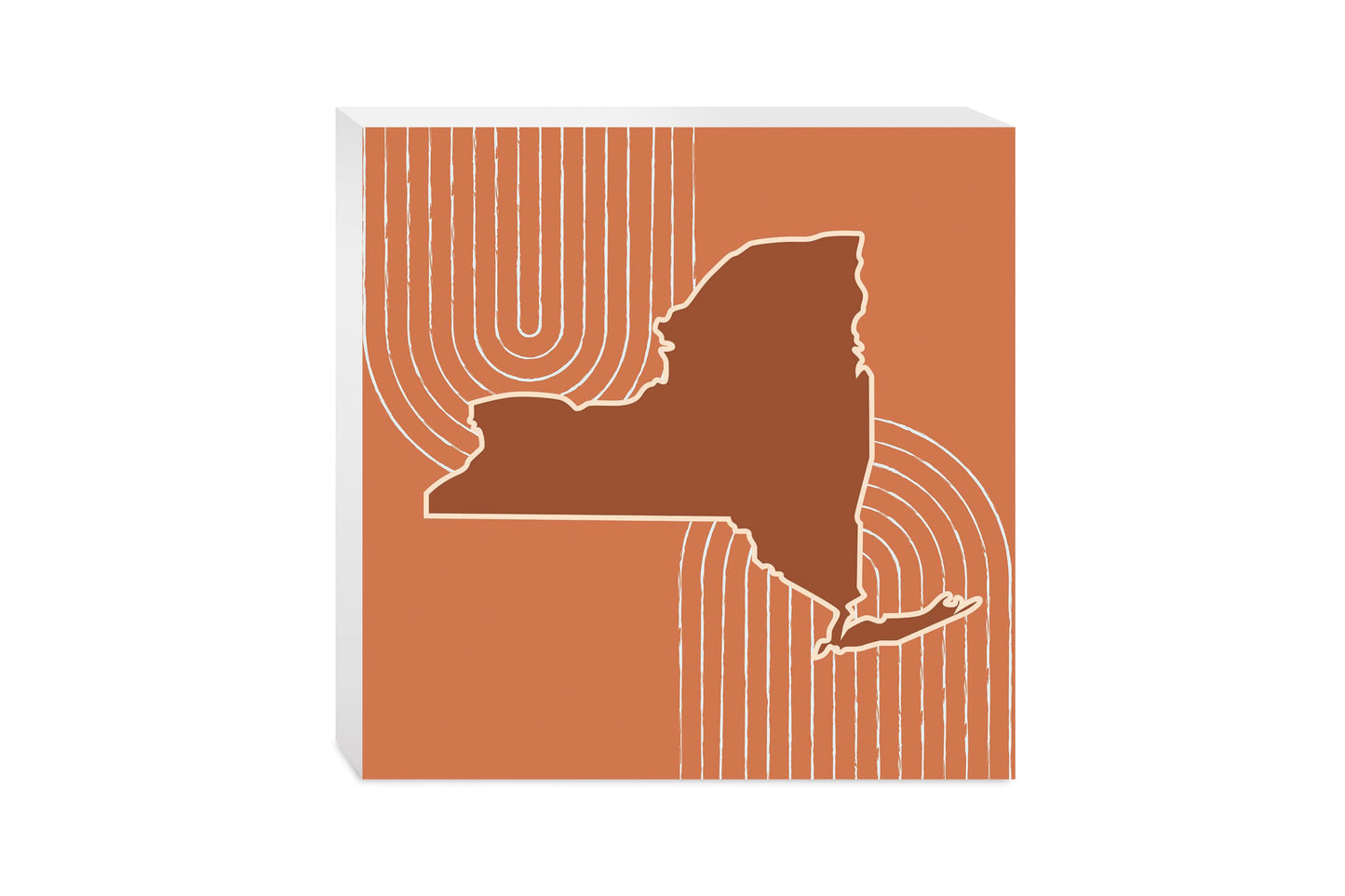 Modern Minimalistic New York Retro Thin Line | Wood Block | Eaches | Min 2