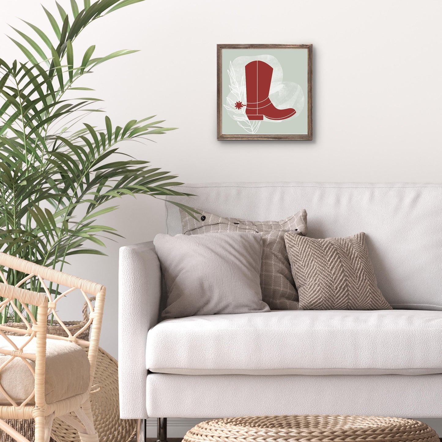 Modern Minimalist Oklahoma Boot | Wood Sign | Eaches | Min 1