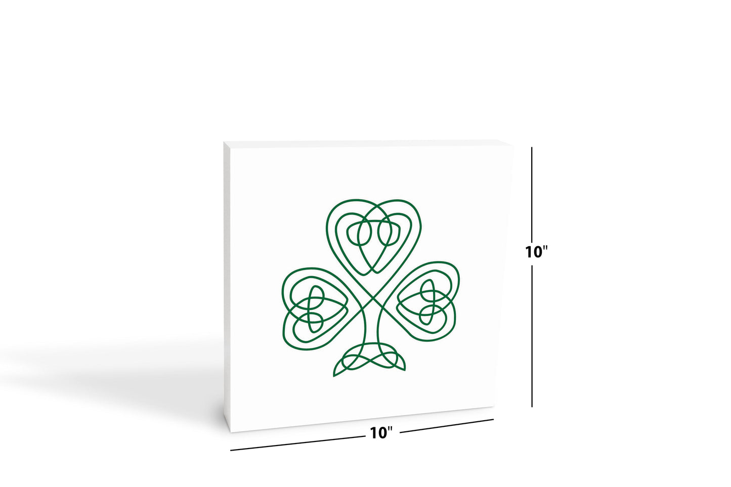 White Green Shamrock | Wood Block | Eaches | Min 2