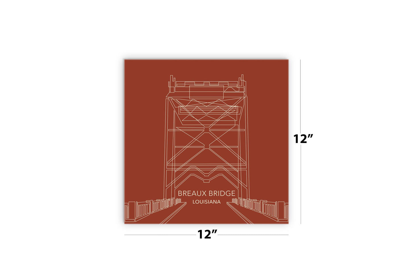 Modern Minimalist Louisiana Breaux Bridge Line Drawing | Wood Sign | Eaches | Min 2