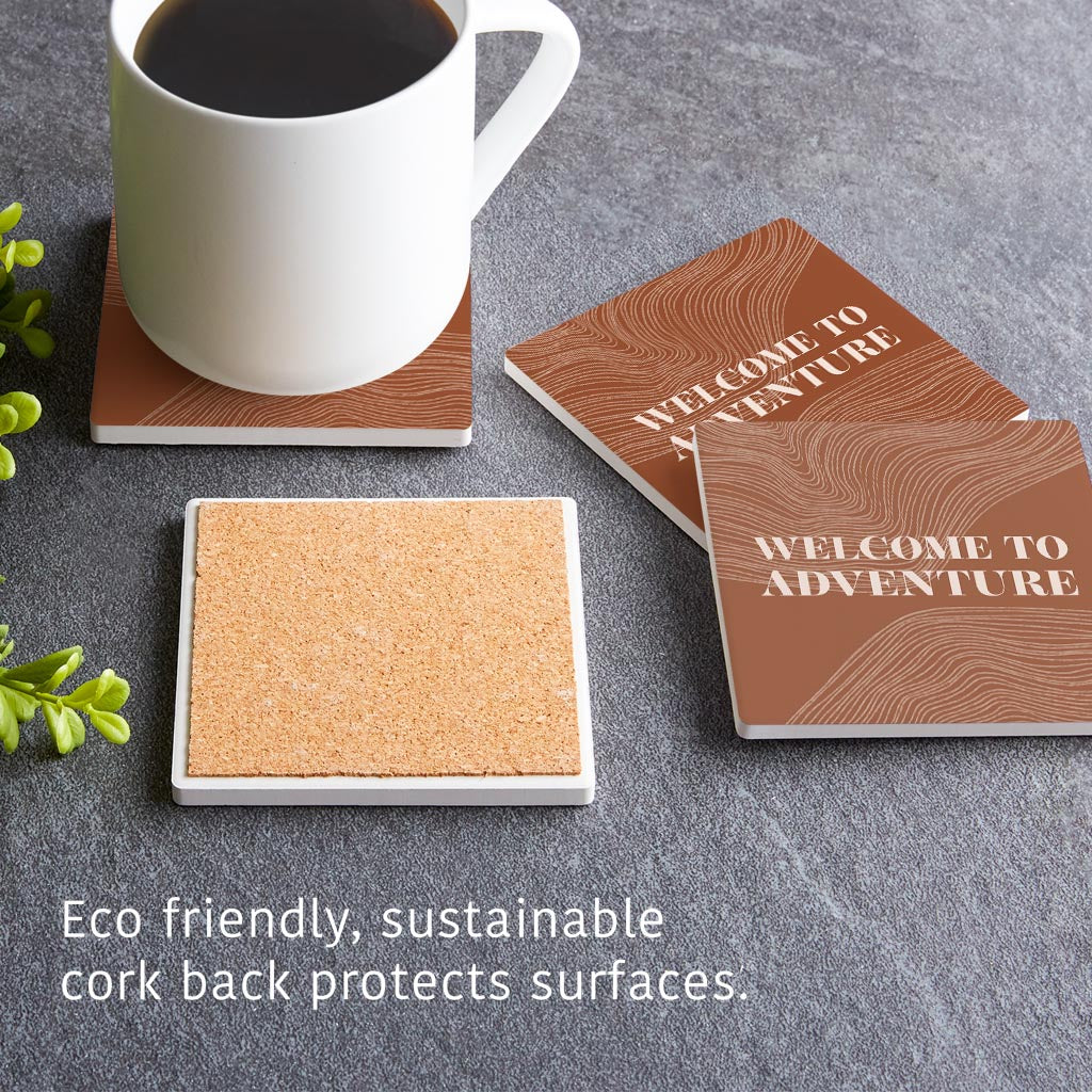 Modern Minimalist Pennsylvania Adventure Quip | Absorbent Coasters | Set of 4 | Min 2