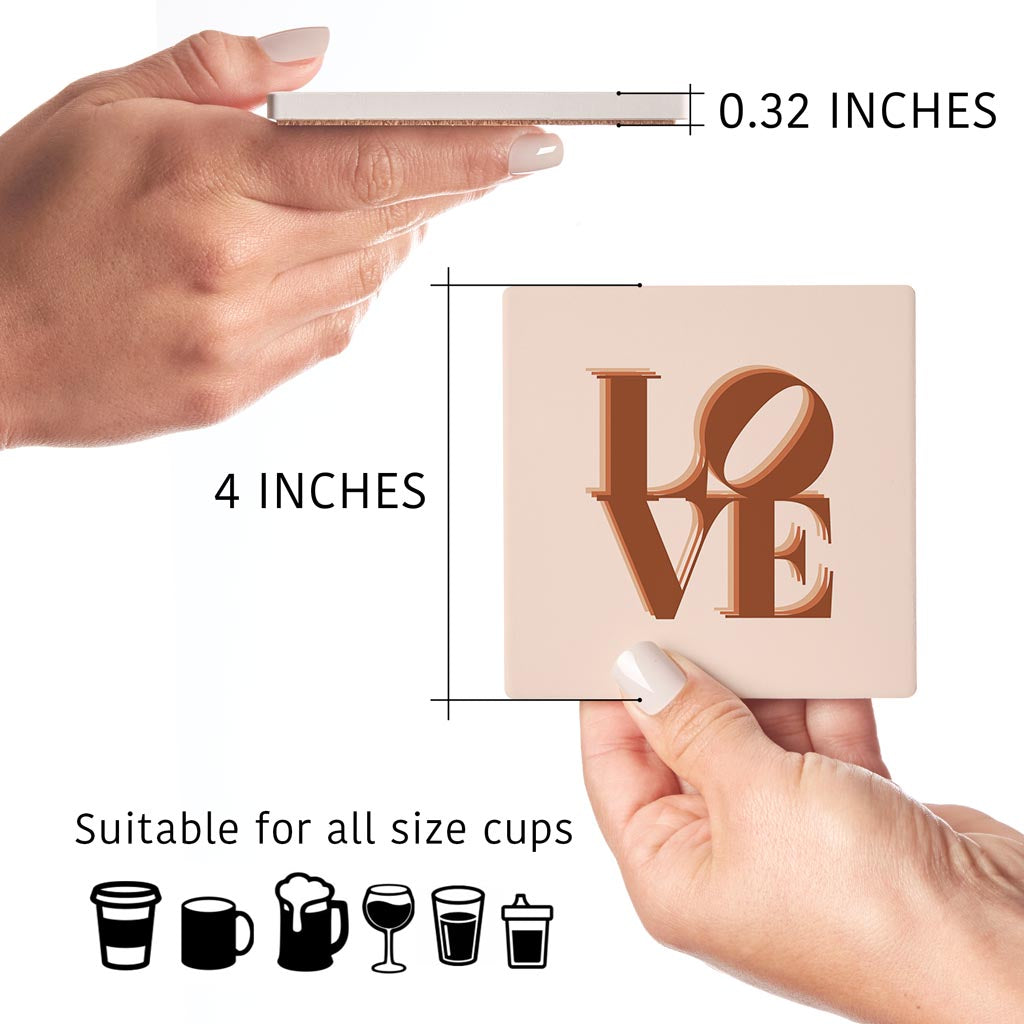 Modern Minimalist Pennsylvania Love Light | Absorbent Coasters | Set of 4 | Min 2