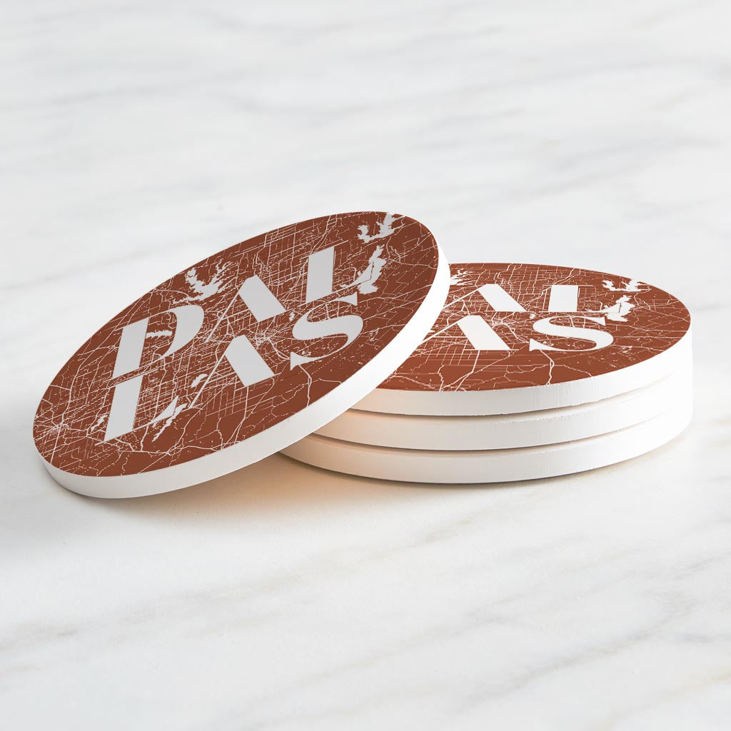 Modern Minimalist Dallas Texas Map | Absorbent Coasters | Set of 4 | Min 2