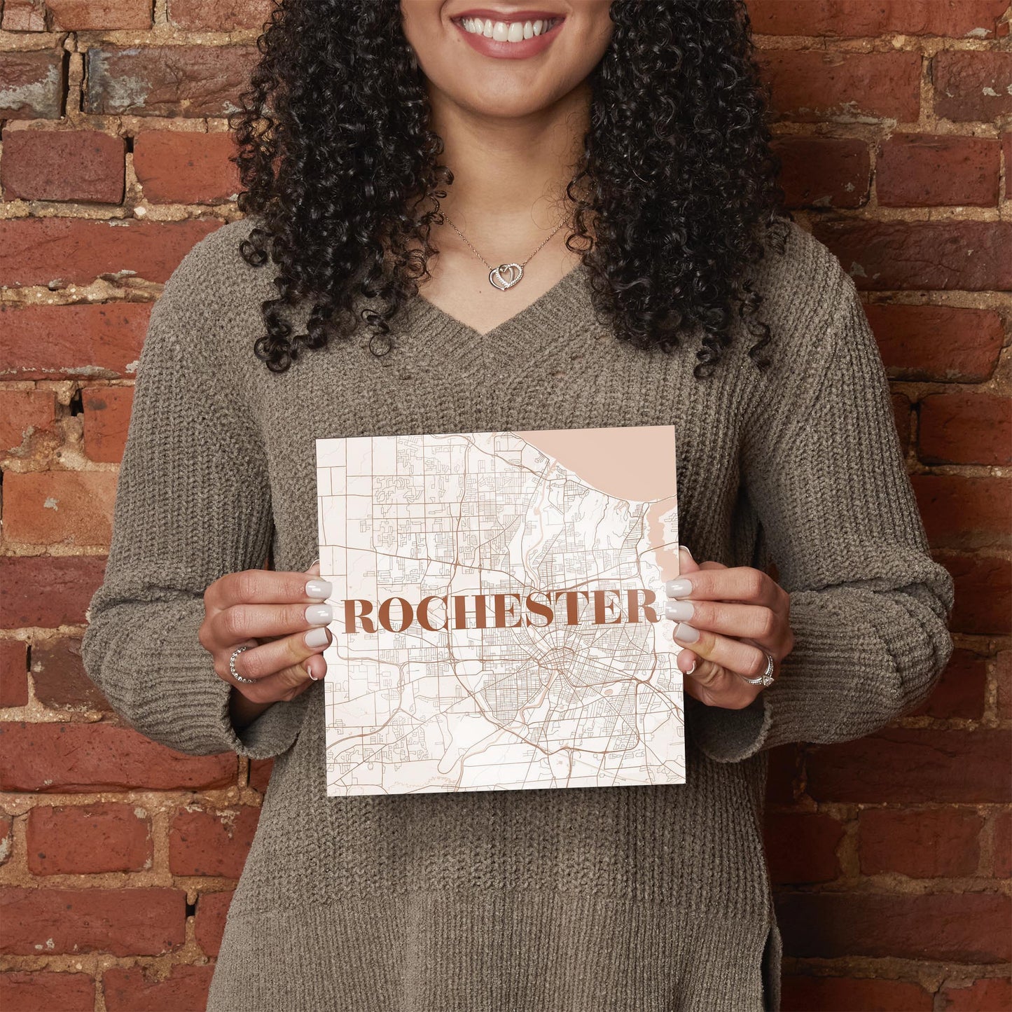 Modern Minimalist New York Rochester Map | Hi-Def Glass Art | Eaches | Min 2