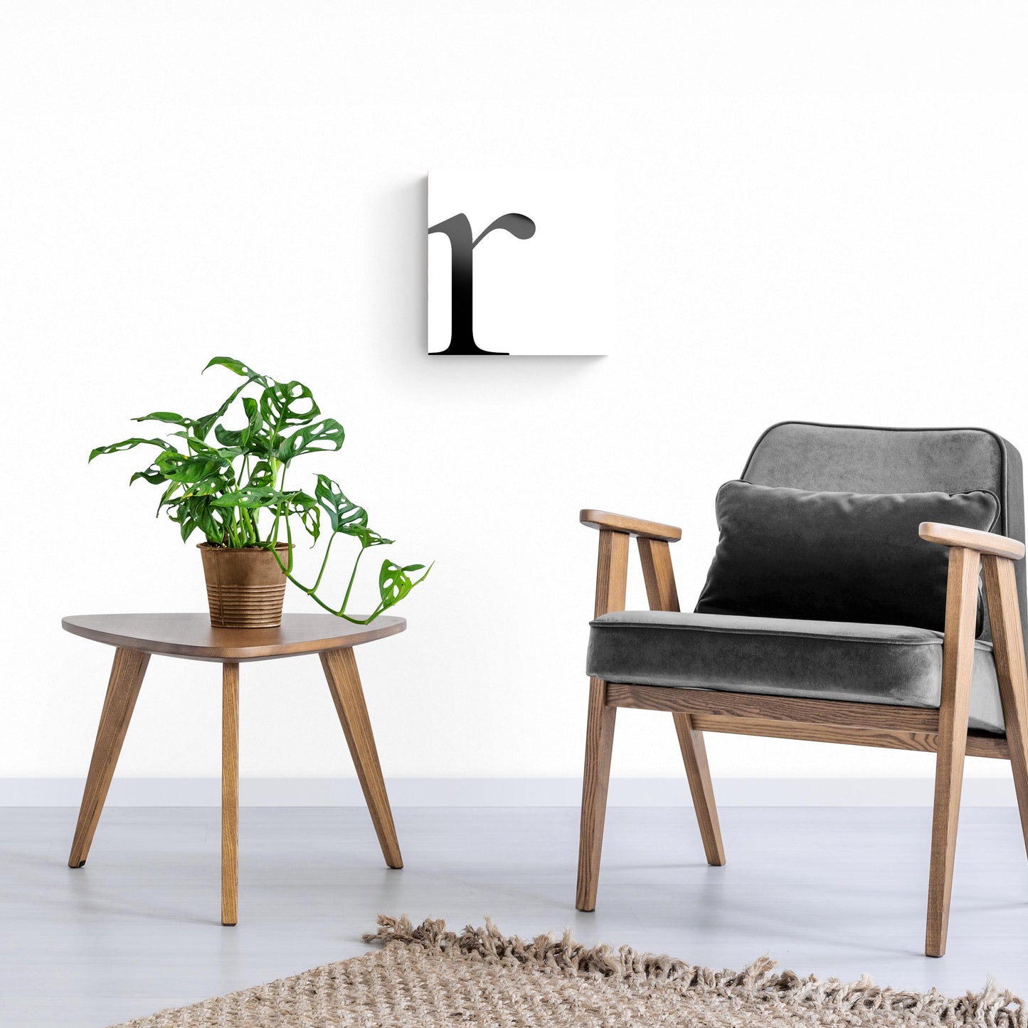 Minimal Monogram R | Hi-Def Glass Art | Eaches | Min 1