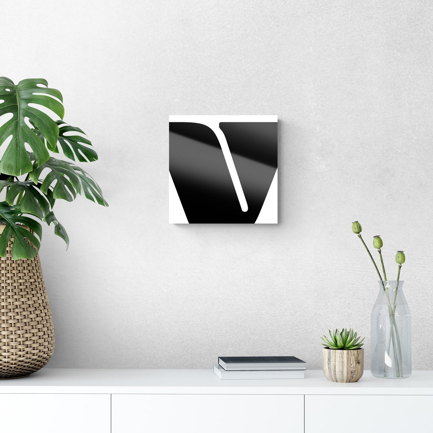 Fun Chunky Monogram V | Hi-Def Glass Art | Eaches | Min 1