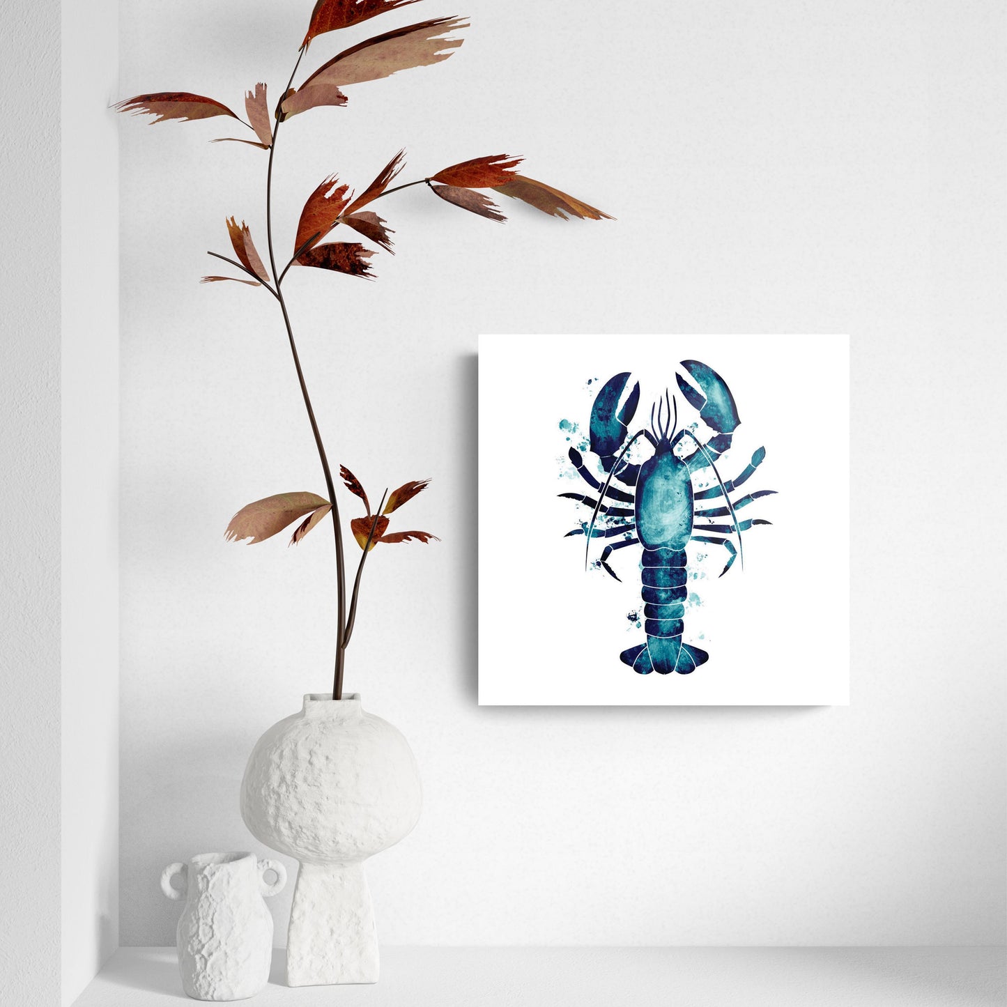 New England Water Color Lobster| Hi-Def Glass Art | Eaches | Min 2