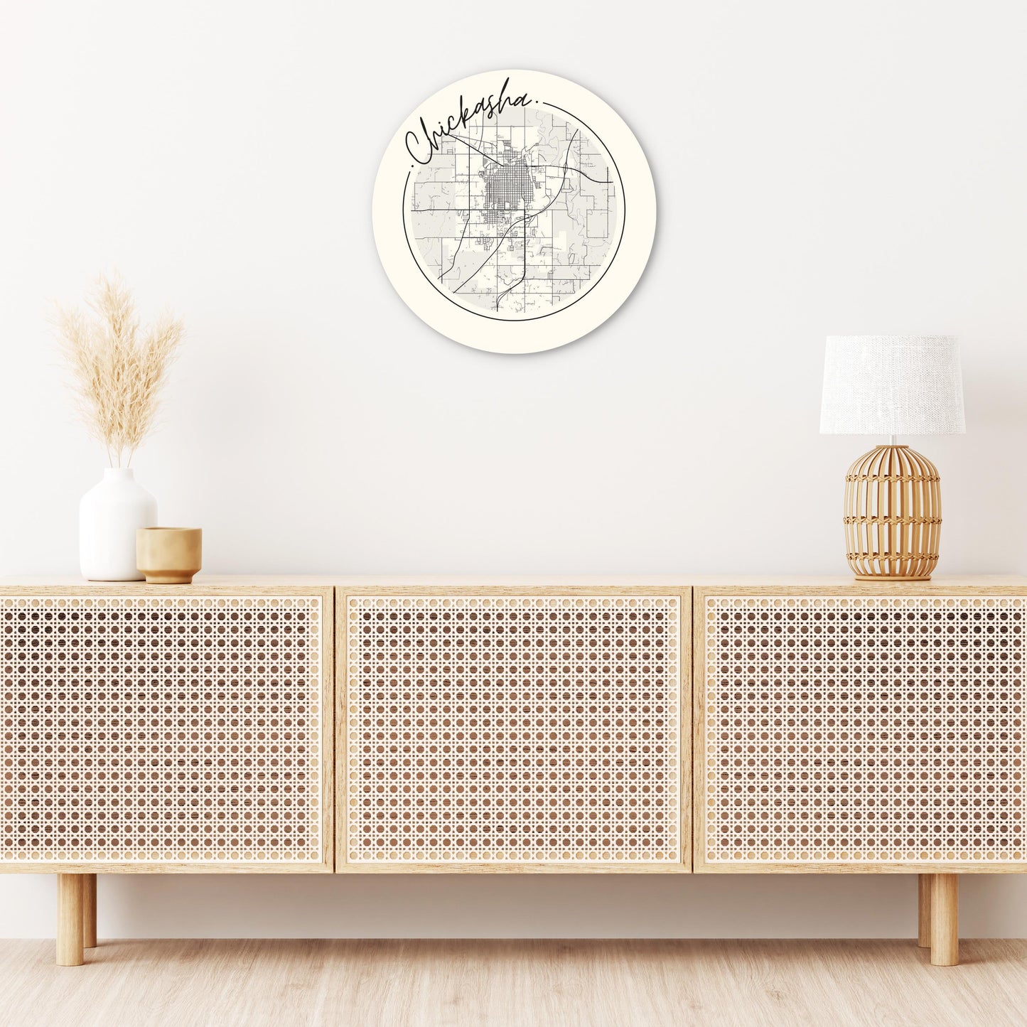 Modern Minimalist Oklahoma Chickasha Map | Wood Sign | Eaches | Min 1