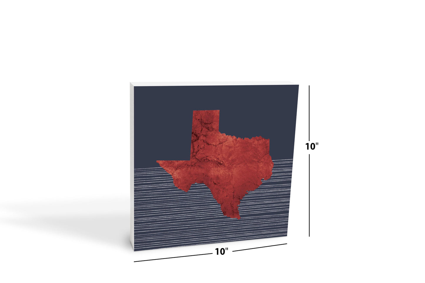 Modern Minimalist Texas Straight Line State Shape | Wood Block | Eaches | Min 2