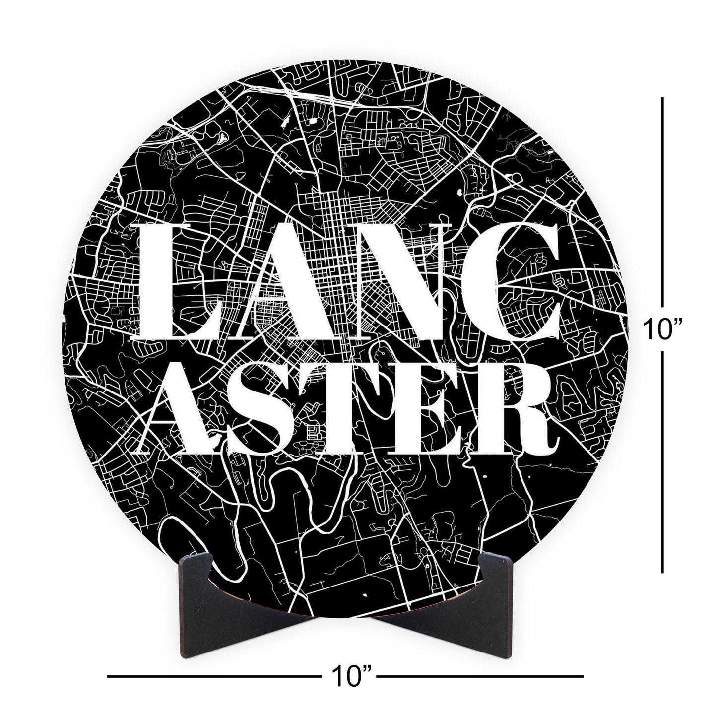Minimalistic B&W Pennsylvania Lancaster Map | Wood Sign | Eaches | Min 1