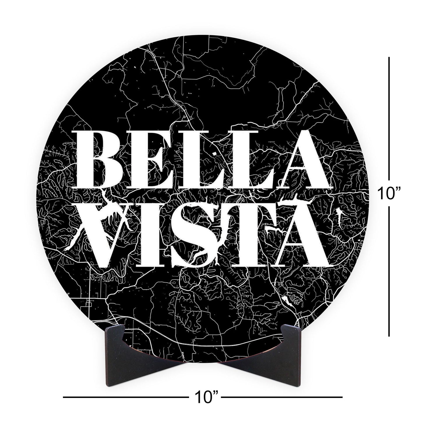 Minimalist B&W Arkansas Bella Vista Map | Wood Sign | Eaches | Min 1