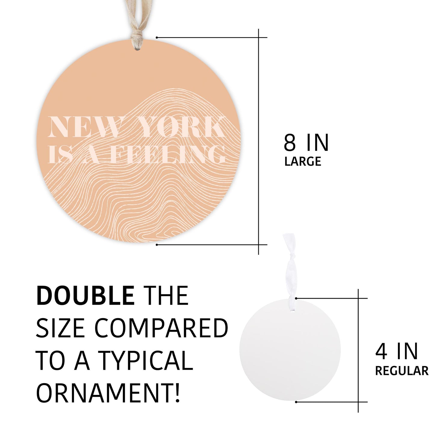 Modern Minimalist New York Is A Feeling | Wood Ornament | Eaches | Min 1