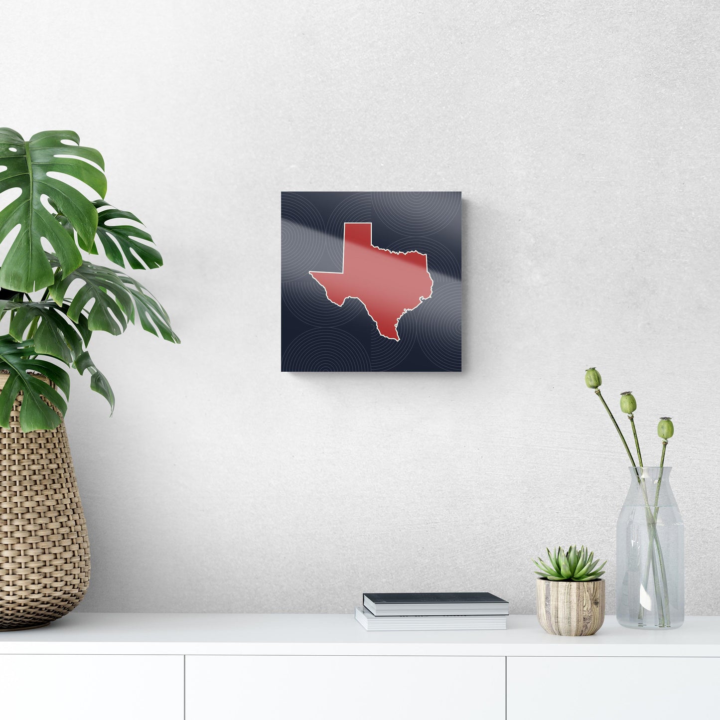 Modern Minimalist Texas Colors Shape | Hi-Def Glass Art | Eaches | Min 1